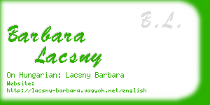 barbara lacsny business card